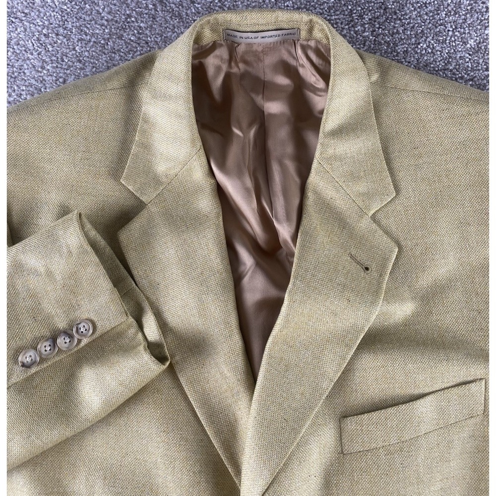 Joseph Abboud American Soft Light Beige Blazer Sportscoat Mens 46R Silk/Wool